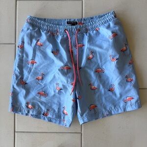 Club Room Light Blue Flamingo Swim Shorts